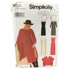 Simplicity Easy Chic Pattern 9324 Womens Sizes 6-12 Dress & Top